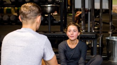 Female athlete using exercise as therapy