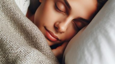 Female practicing good sleep and fitness habits